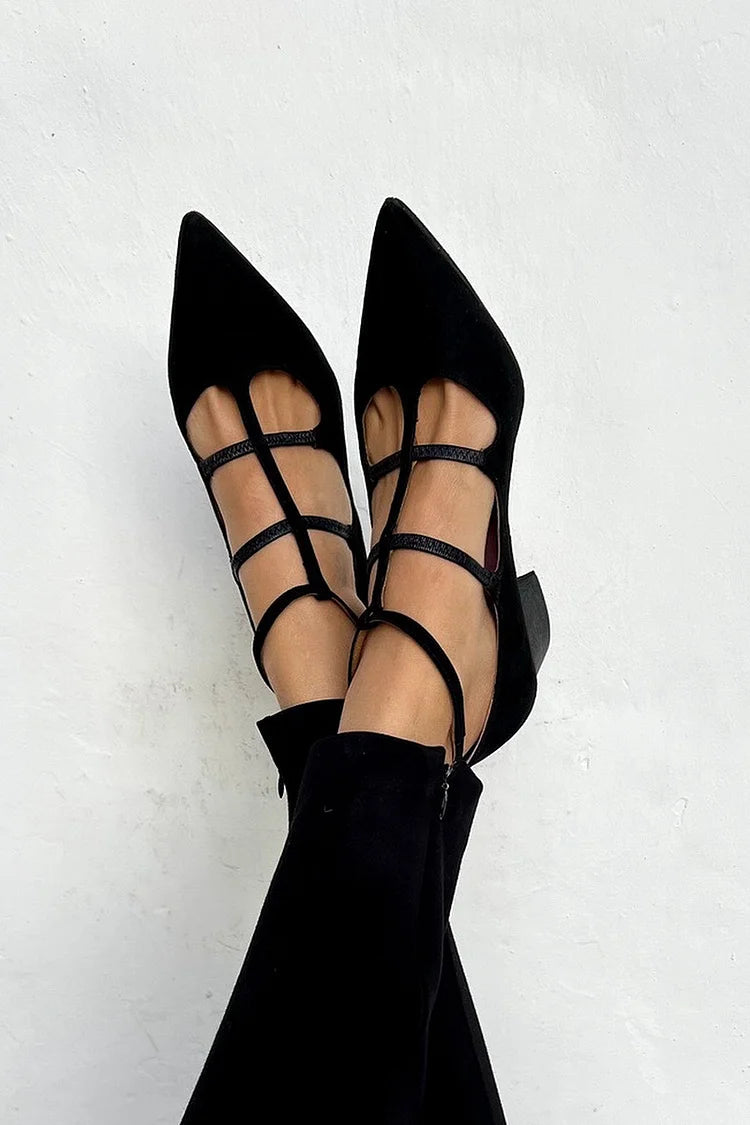 Leonie | Damen Riemchen Spitz-Zehn Slingback Heels - Elle Zürich