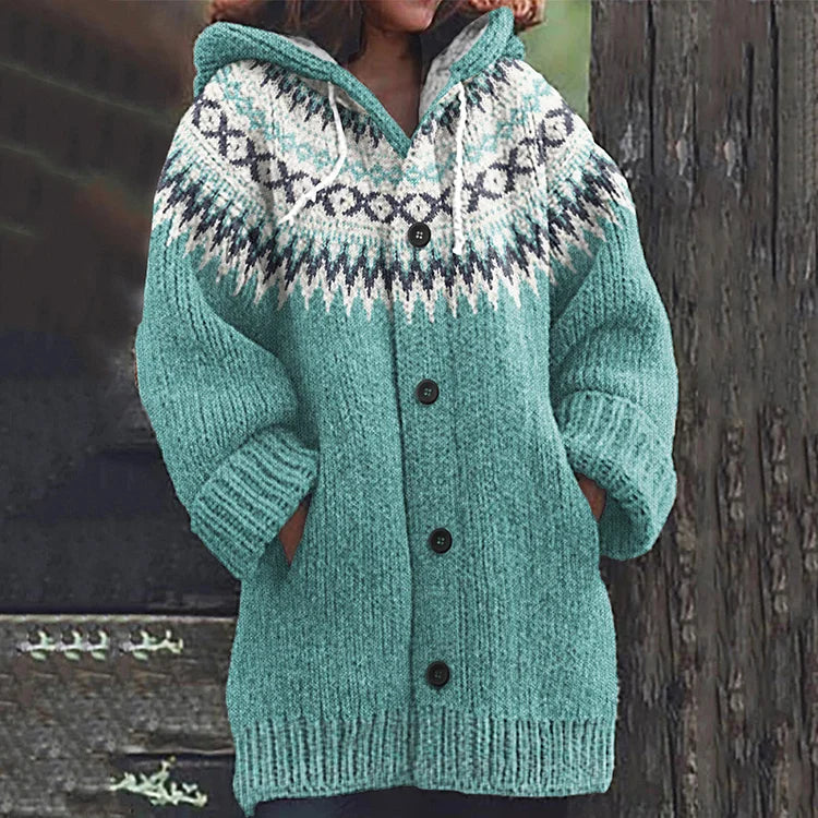 Martina | Fair Isle Kapuzenstrickjacke für Damen - Elle Zürich