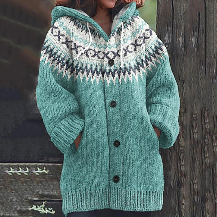 Martina | Fair Isle Kapuzenstrickjacke für Damen - Elle Zürich