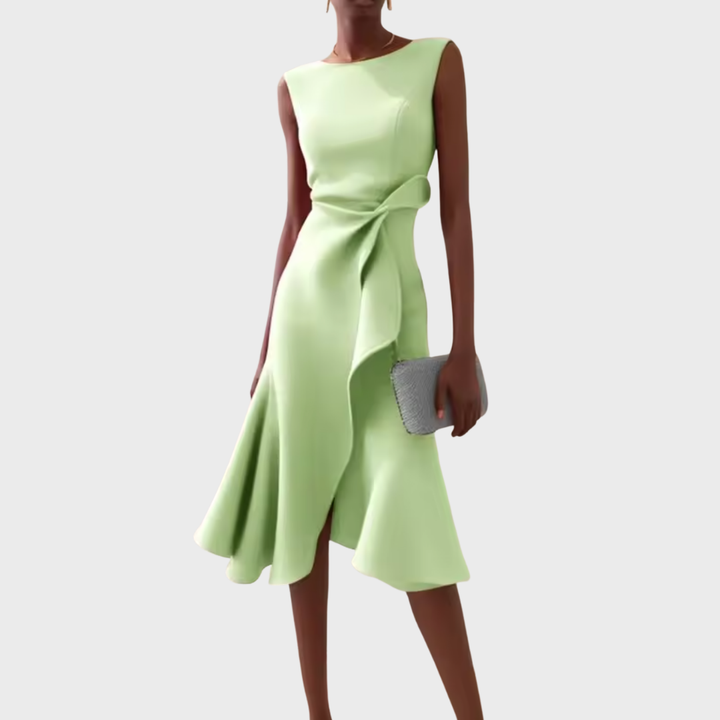 Andrea | Damen Drapiertes Asymmetrisches Midikleid - Elle Zürich