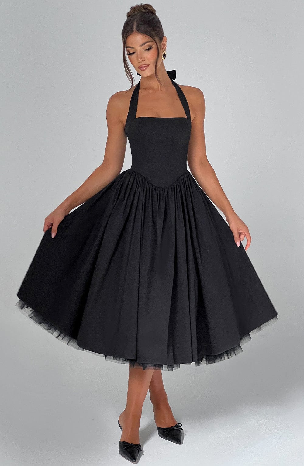 Ariana | Women Wedding Guest Halter Midi Dress - Elle Zürich