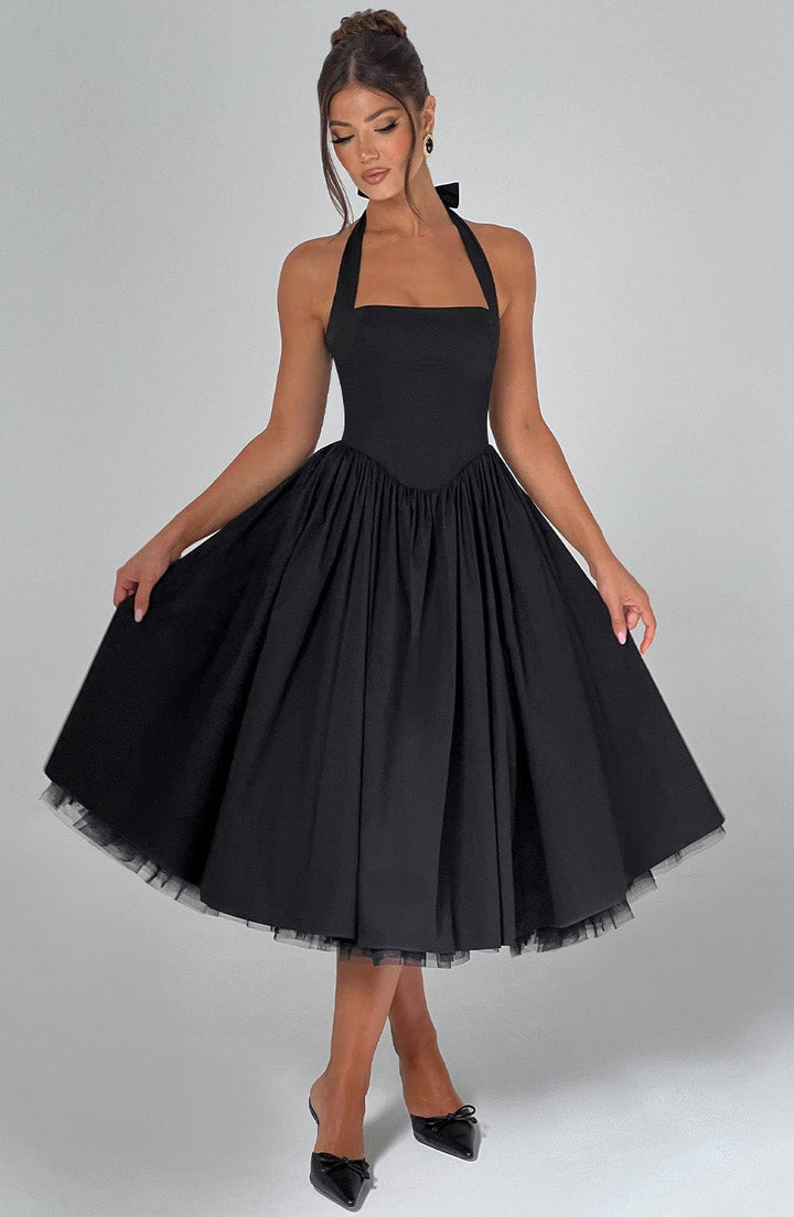 Ariana | Women Wedding Guest Halter Midi Dress - Elle Zürich