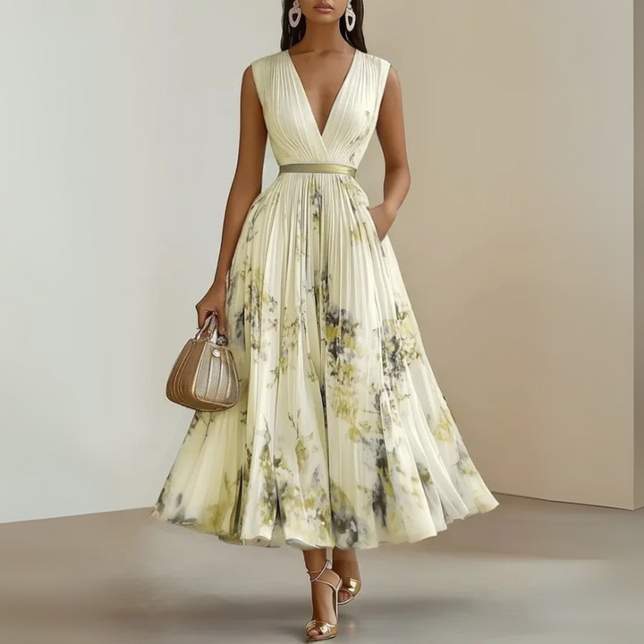 Bettina | Damen Fließendes Ärmelloses Sommer Maxikleid - Elle Zürich