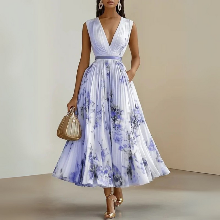 Bettina | Damen Fließendes Ärmelloses Sommer Maxikleid - Elle Zürich