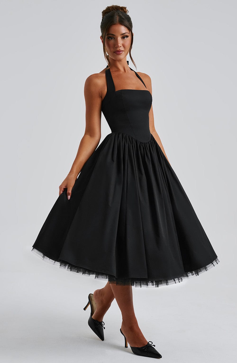 Ariana | Women Wedding Guest Halter Midi Dress - Elle Zürich