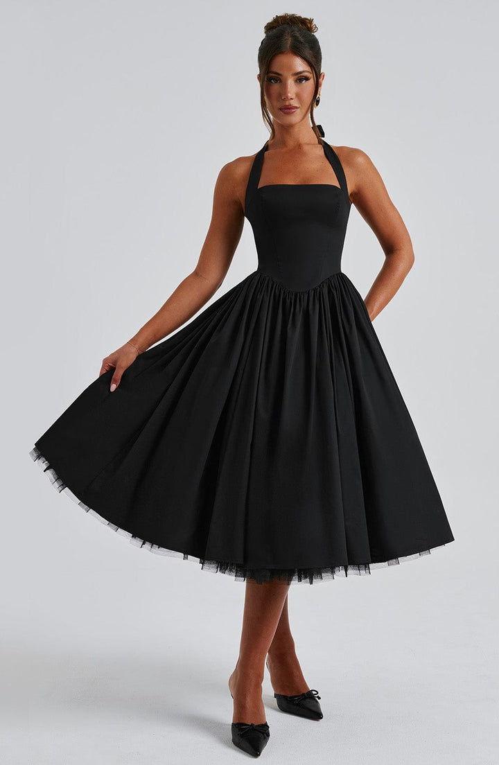 Ariana | Women Wedding Guest Halter Midi Dress - Elle Zürich