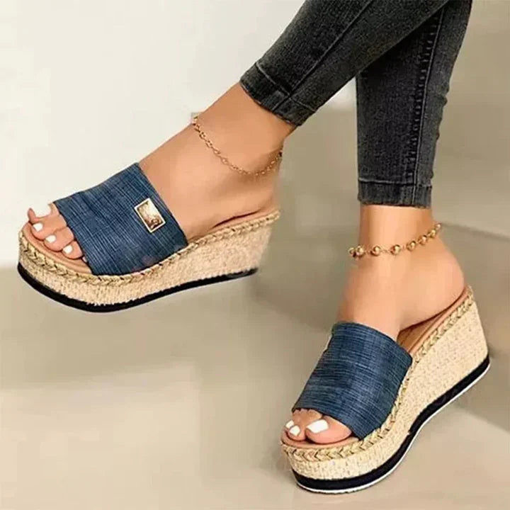 Doris | Damen Frühling Plateau Espadrille Keilsandalen - Elle Zürich