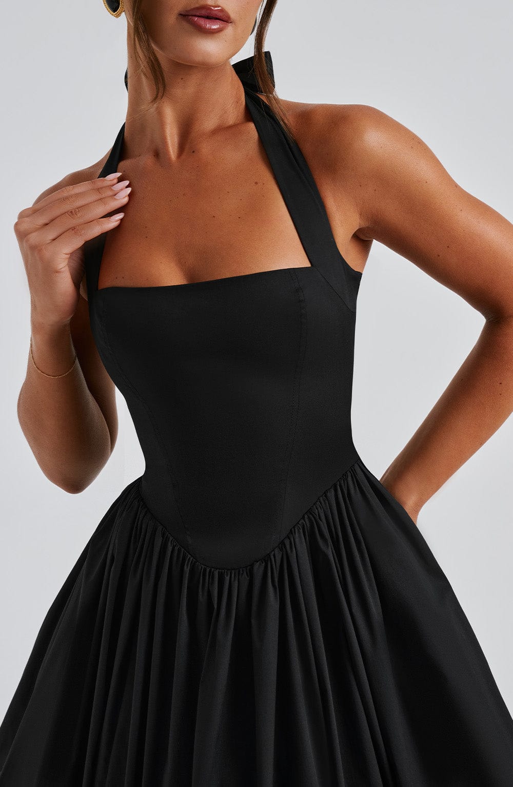 Ariana | Women Wedding Guest Halter Midi Dress - Elle Zürich