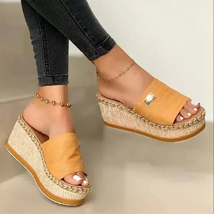 Doris | Damen Frühling Plateau Espadrille Keilsandalen - Elle Zürich