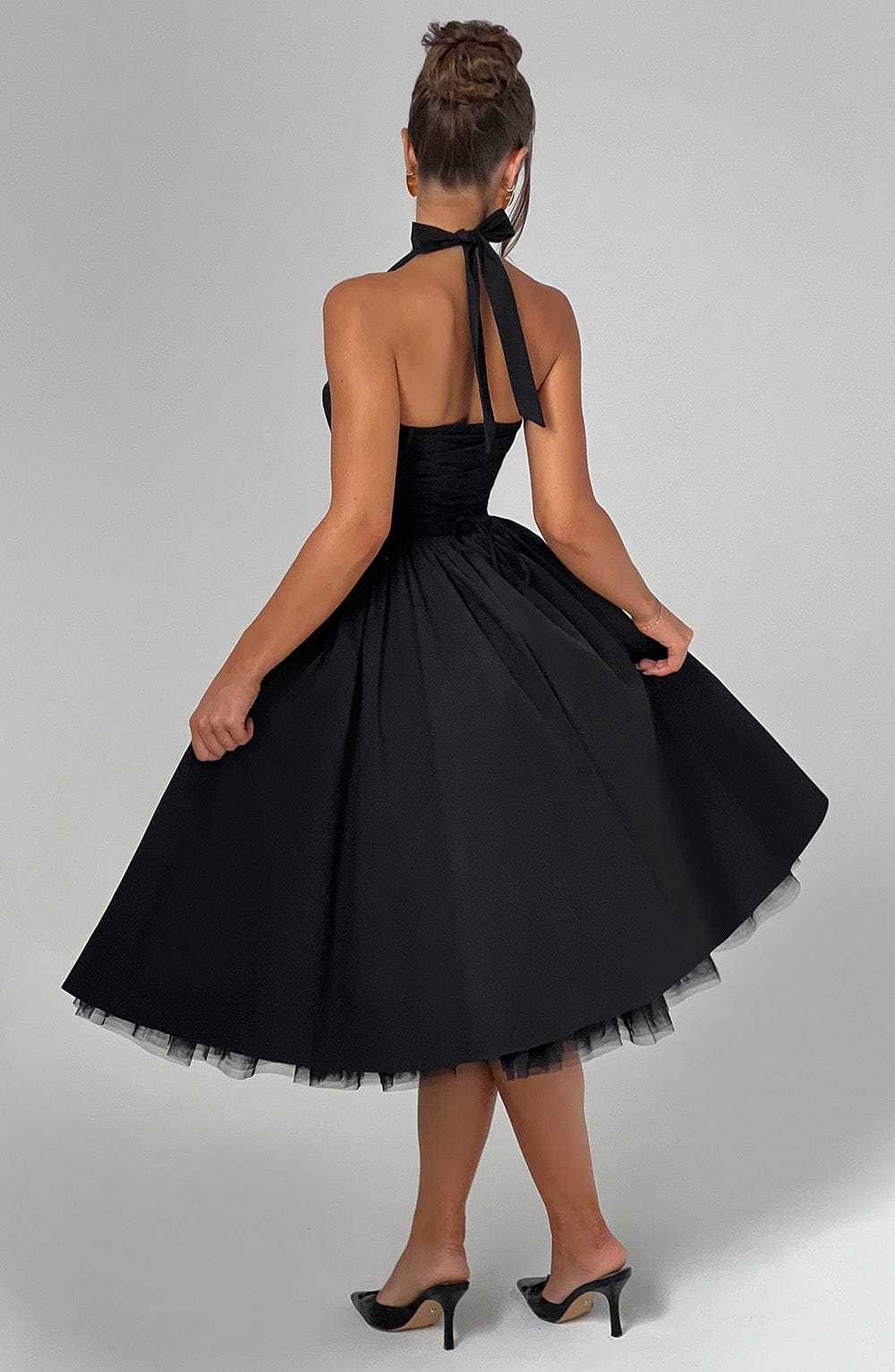 Ariana | Women Wedding Guest Halter Midi Dress - Elle Zürich