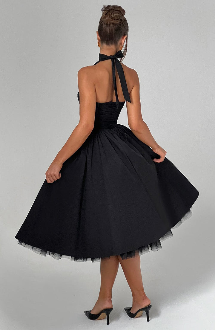 Ariana | Women Wedding Guest Halter Midi Dress - Elle Zürich