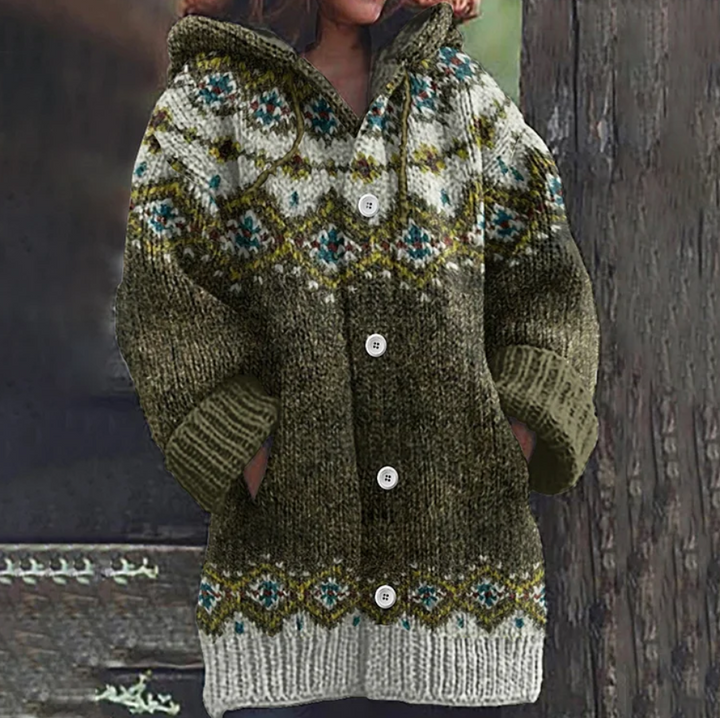 Martina | Fair Isle Kapuzenstrickjacke für Damen - Elle Zürich
