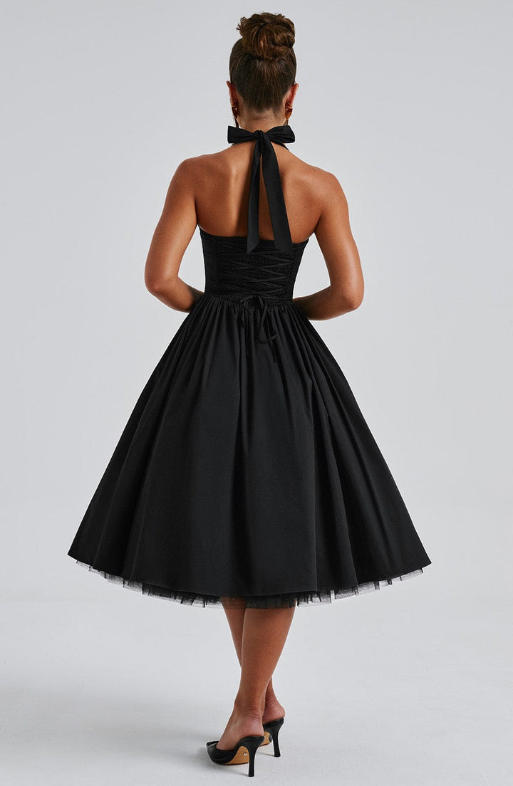 Ariana | Women Wedding Guest Halter Midi Dress - Elle Zürich