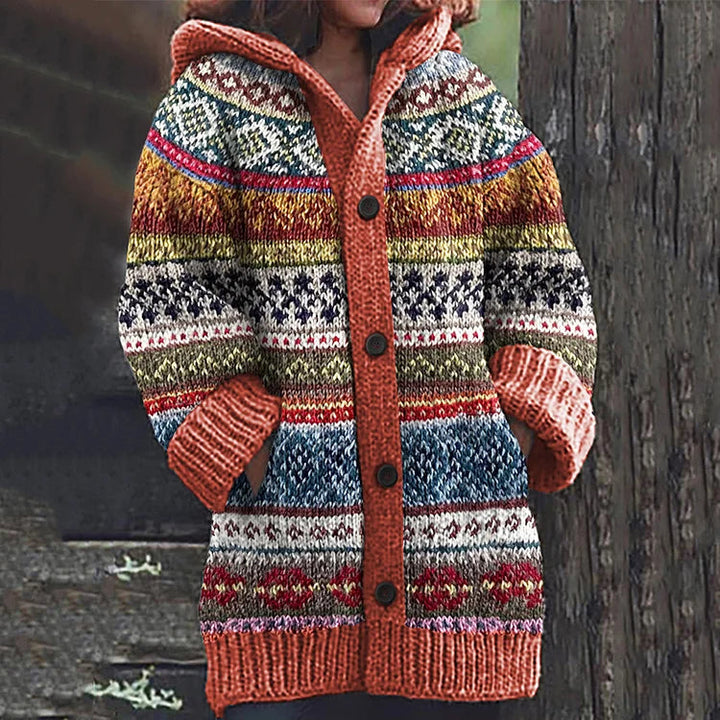 Martina | Fair Isle Kapuzenstrickjacke für Damen - Elle Zürich
