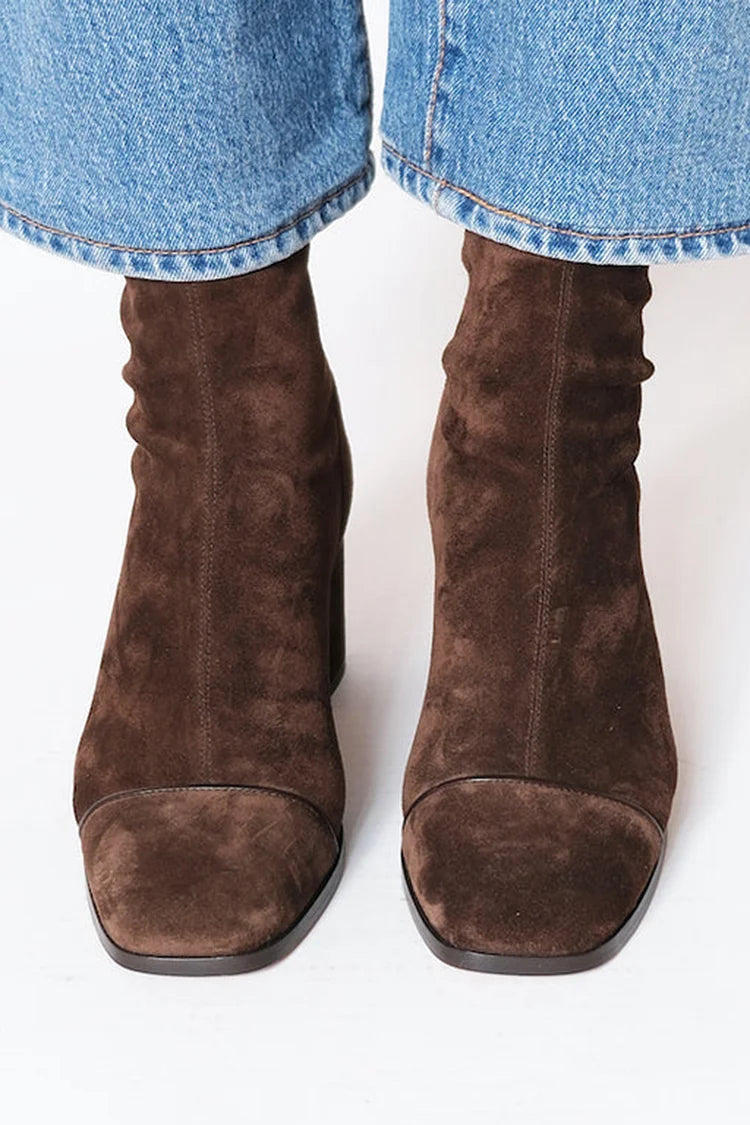 Greta | Damen Weiche Ankle Boots im Wildlederstil für den Winter - Elle Zürich