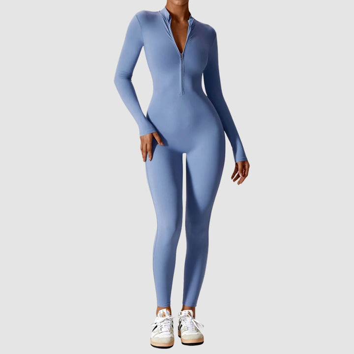 Helga | Damen Frühlings Stretch Zip-Up Jumpsuit - Elle Zürich