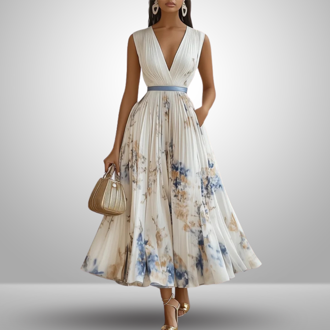 Bettina | Damen Fließendes Ärmelloses Sommer Maxikleid - Elle Zürich