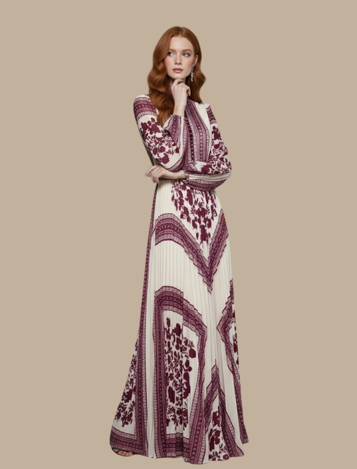 Kaitlyn | Women’s Pleated Maxi Evening Dress Gown - Elle Zürich