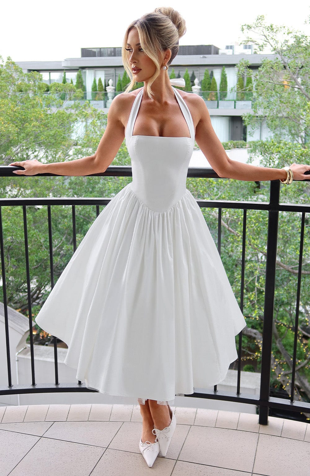 Ariana | Women Wedding Guest Halter Midi Dress - Elle Zürich