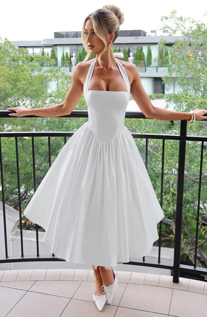 Ariana | Women Wedding Guest Halter Midi Dress - Elle Zürich