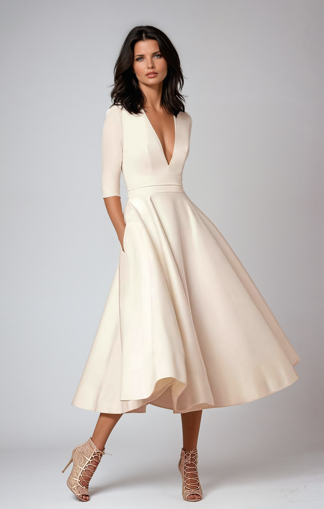 Daisy | Women Wedding Guest Flared Midi Dress - Elle Zürich