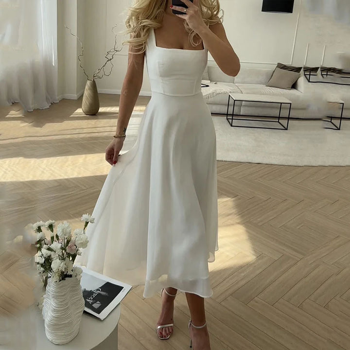 Blair | Women Wedding Guest Square Midi Dress - Elle Zürich