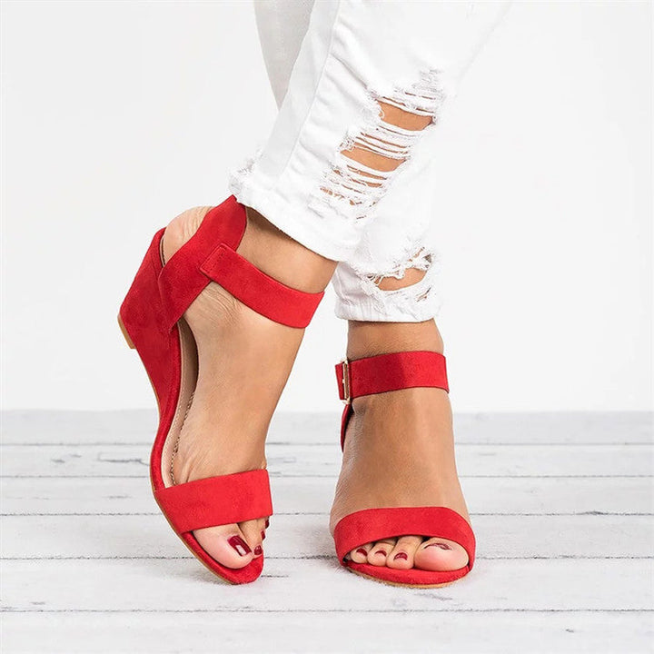 Helga | Damen Frühling Keilsandalen mit Knöchelriemen - Elle Zürich