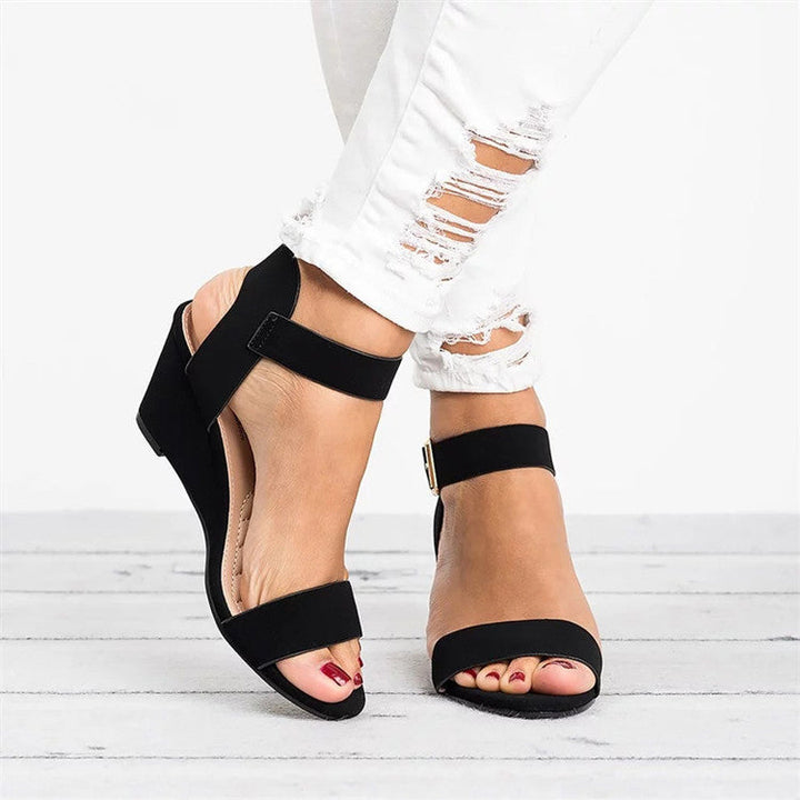 Helga | Damen Frühling Keilsandalen mit Knöchelriemen - Elle Zürich