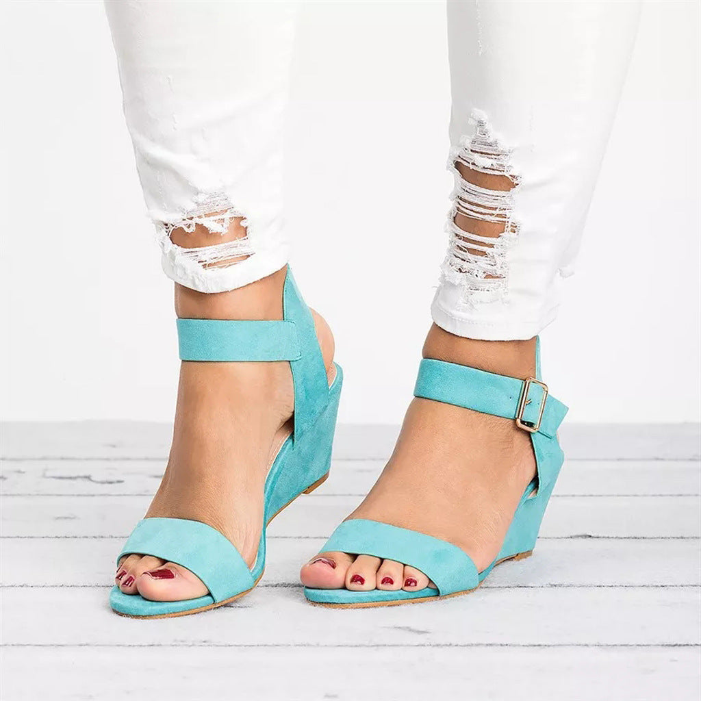 Helga | Damen Frühling Keilsandalen mit Knöchelriemen - Elle Zürich