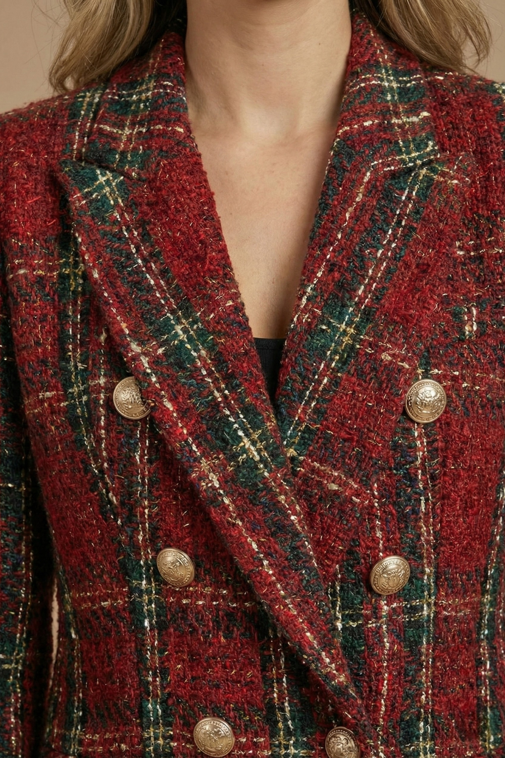 Hailey | Women’s Check Double Breasted Blazer Jacket - Elle Zürich