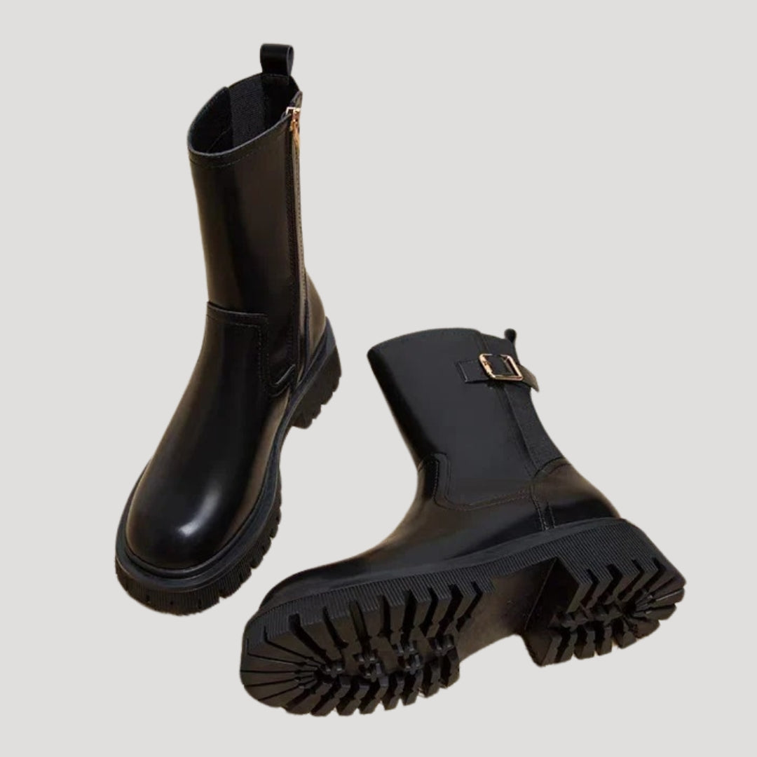 Barbara | Damen Frühlings Chunky Stiefel in Wadenhöhe - Elle Zürich