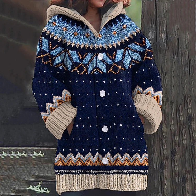 Martina | Fair Isle Kapuzenstrickjacke für Damen - Elle Zürich