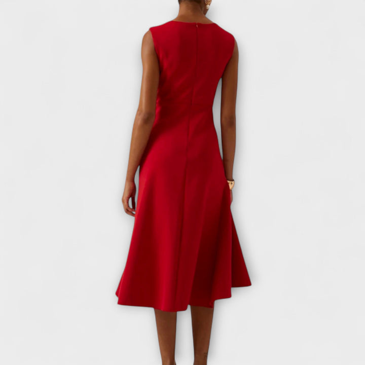 Andrea | Damen Drapiertes Asymmetrisches Midikleid - Elle Zürich