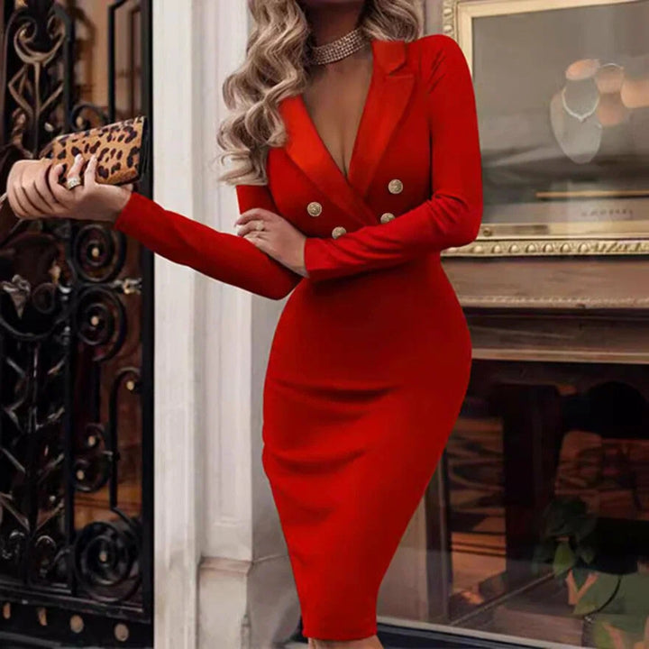 Theresa | Damen Langarm Wickel-Minikleid - Elle Zürich
