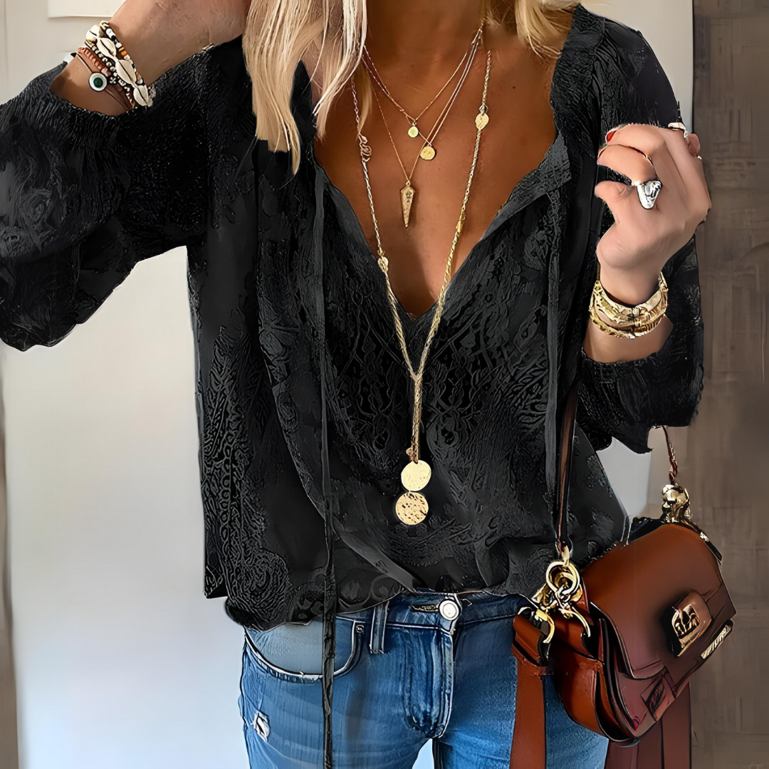Tamara | Damen Elegante Boho-Bluse mit V-Ausschnitt - Elle Zürich