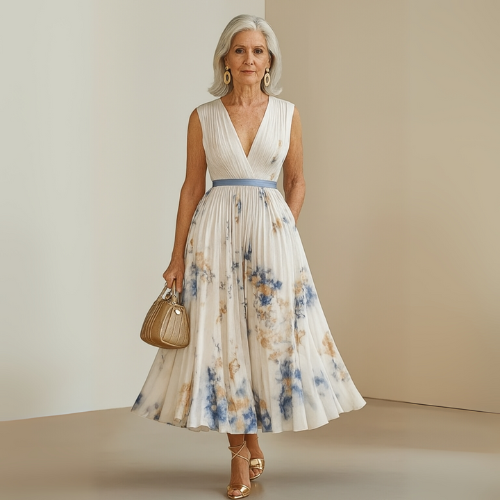 Bettina | Damen Fließendes Ärmelloses Sommer Maxikleid - Elle Zürich