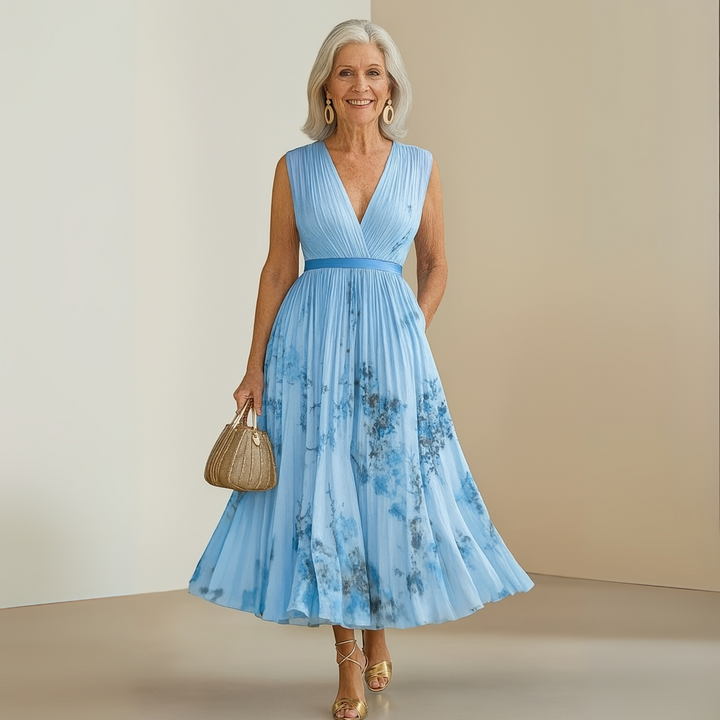 Bettina | Damen Fließendes Ärmelloses Sommer Maxikleid - Elle Zürich