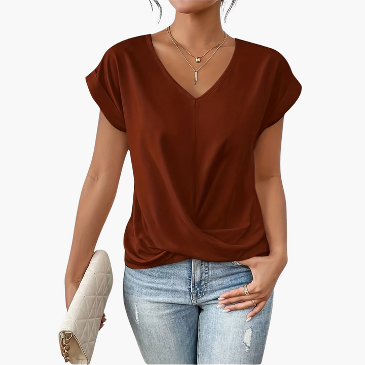 Nadine | Lässiges T-Shirt für Damen mit Herz-Ausschnitt - Elle Zürich