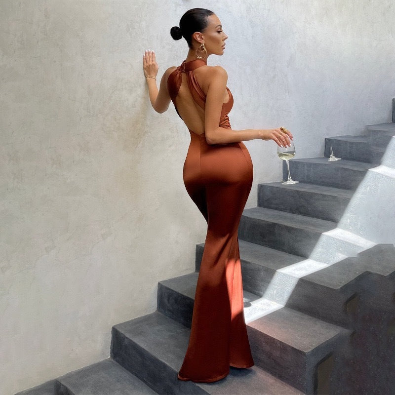 Edith | Damen Fishtail Kleid mit Offenem Rücken und Enganliegendem Schnitt - Elle Zürich