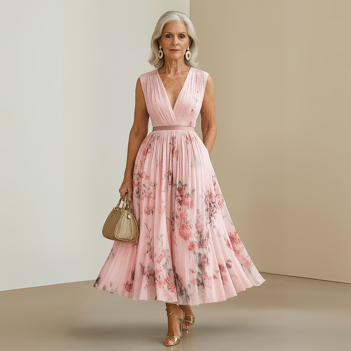 Bettina | Damen Fließendes Ärmelloses Sommer Maxikleid - Elle Zürich