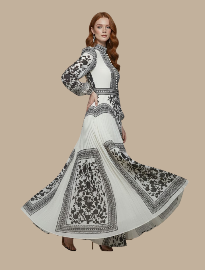 Kaitlyn | Women’s Pleated Maxi Evening Dress Gown - Elle Zürich