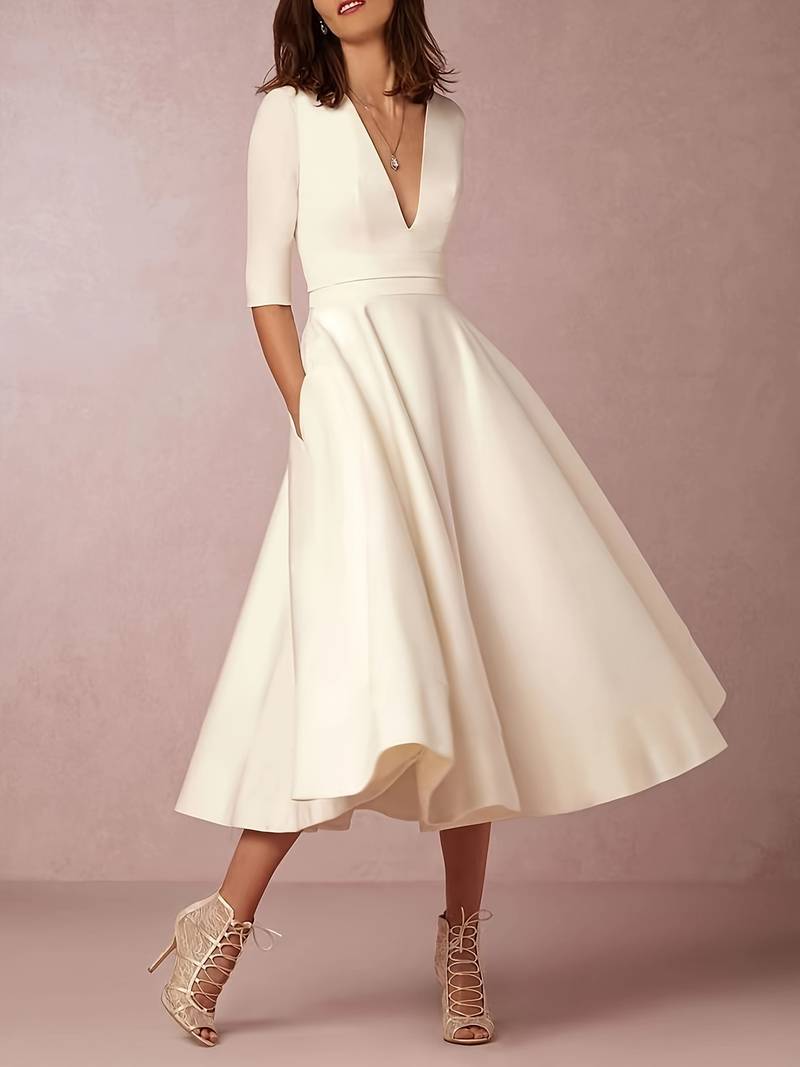 Daisy | Women Wedding Guest Flared Midi Dress - Elle Zürich