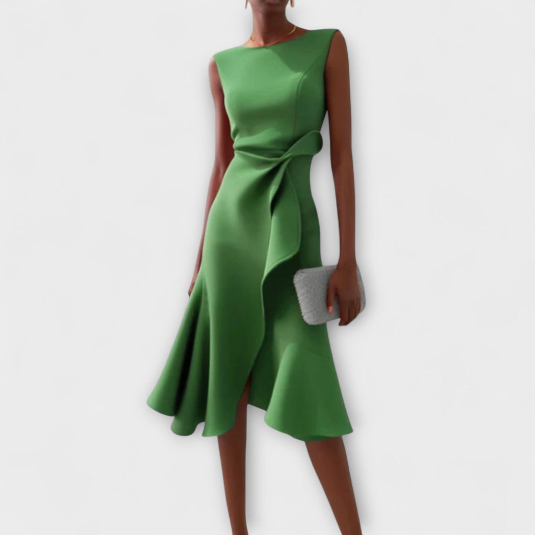 Andrea | Damen Drapiertes Asymmetrisches Midikleid - Elle Zürich