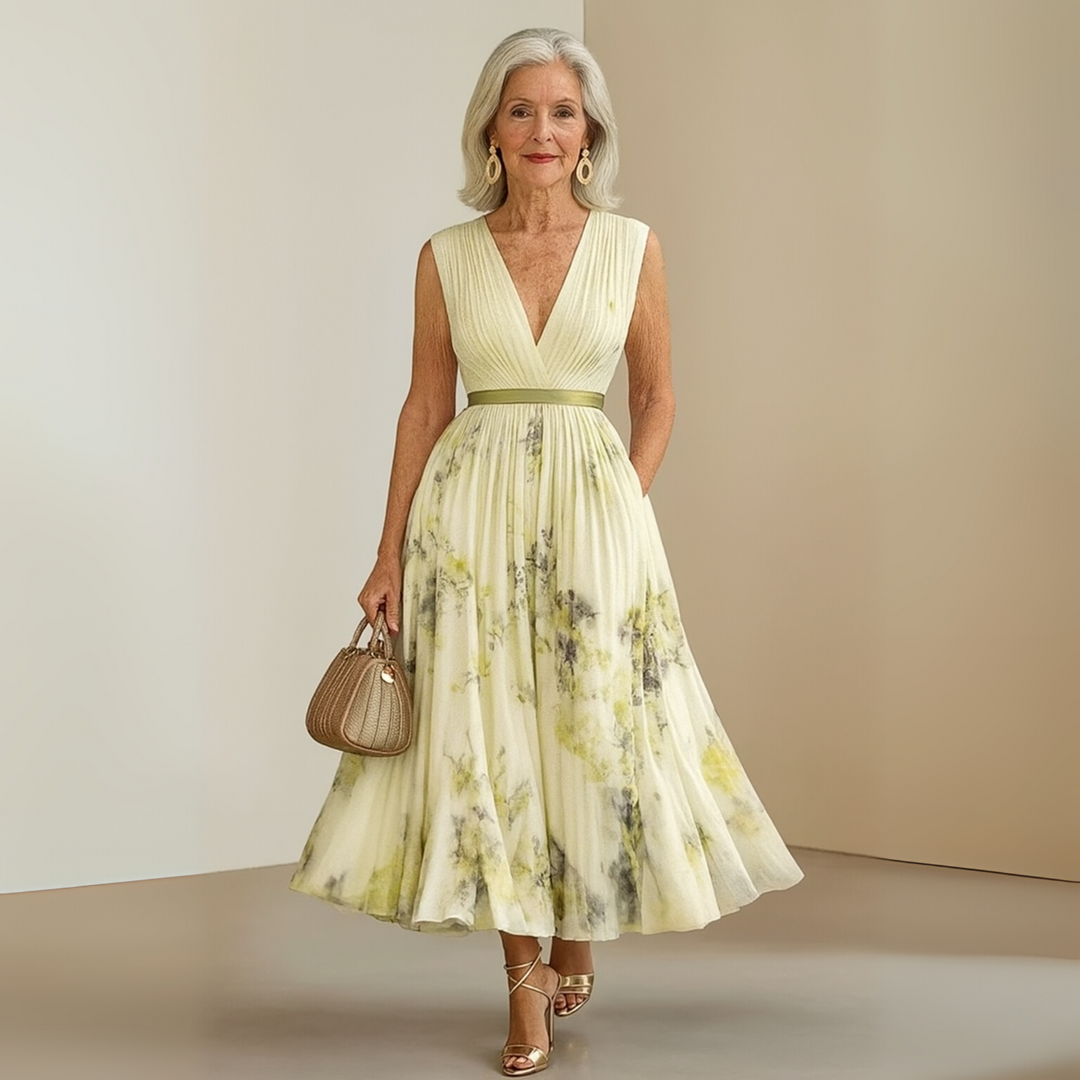 Bettina | Damen Fließendes Ärmelloses Sommer Maxikleid - Elle Zürich