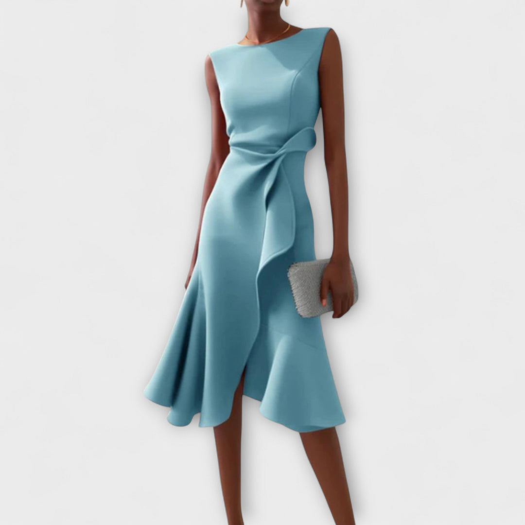 Andrea | Damen Drapiertes Asymmetrisches Midikleid - Elle Zürich