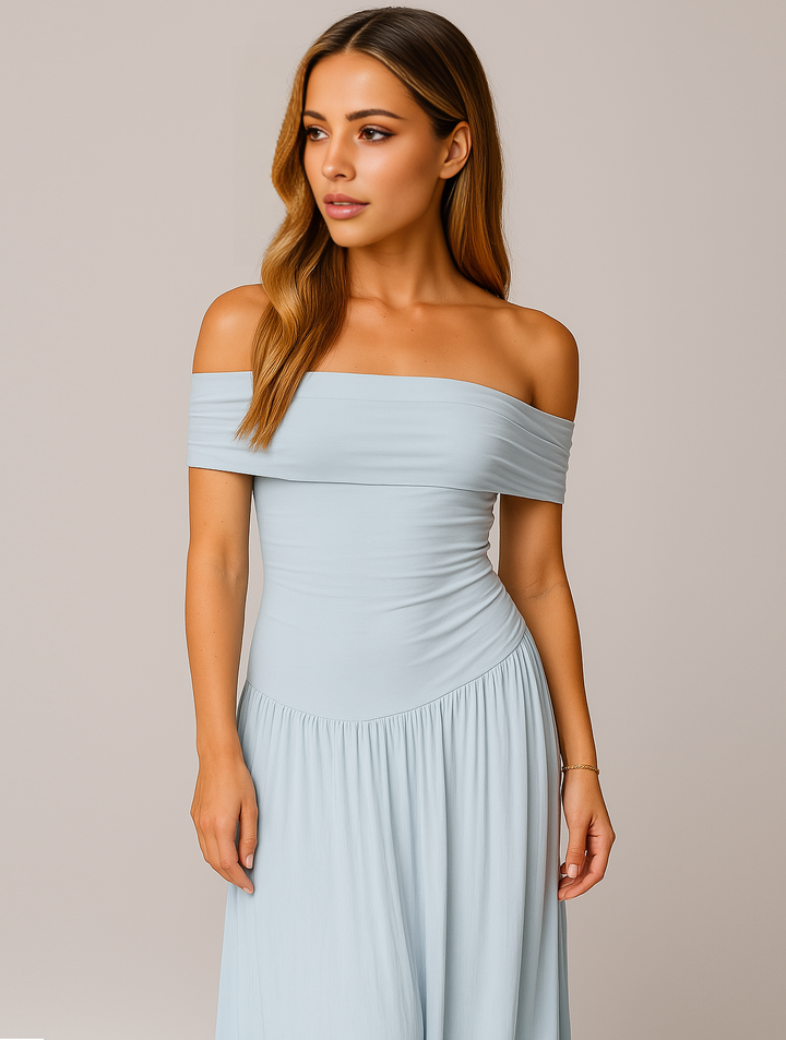 Abigail | Damen Plissiertes Maxi-Hochzeitsgastkleid - Elle Zürich