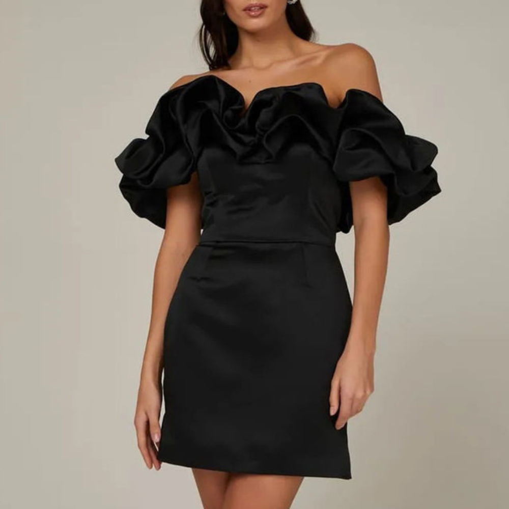 Ella  | Women Wedding Guest Ruffle Mini Dress - Elle Zürich