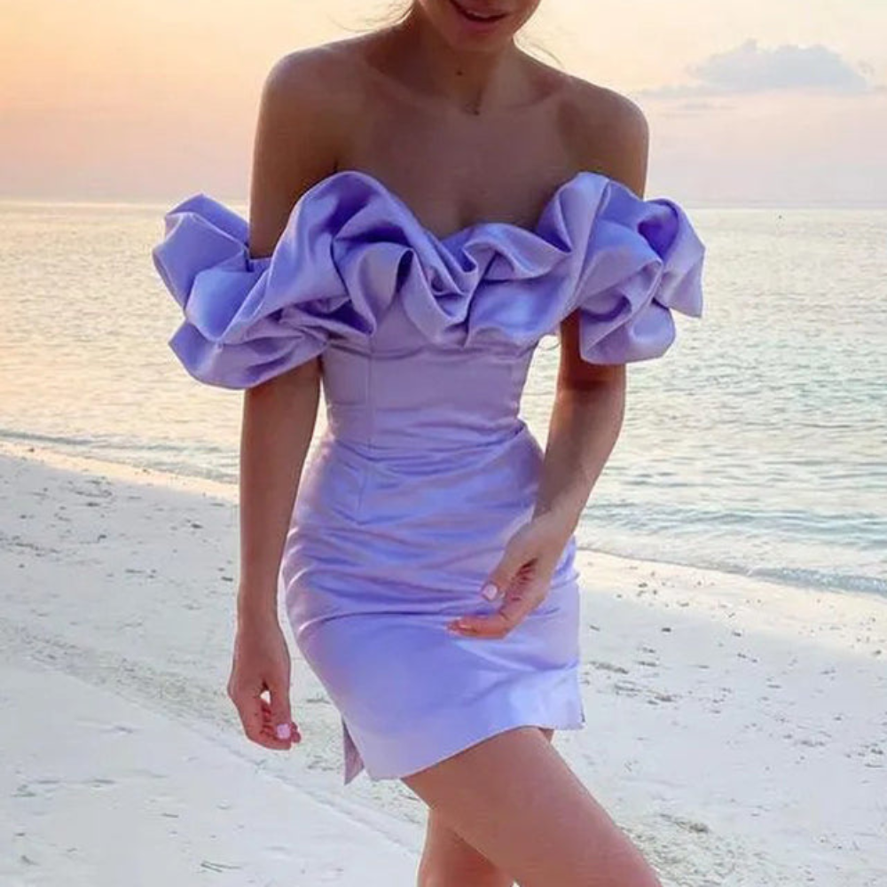 Ella  | Women Wedding Guest Ruffle Mini Dress - Elle Zürich