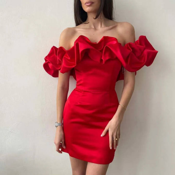 Ella  | Women Wedding Guest Ruffle Mini Dress - Elle Zürich