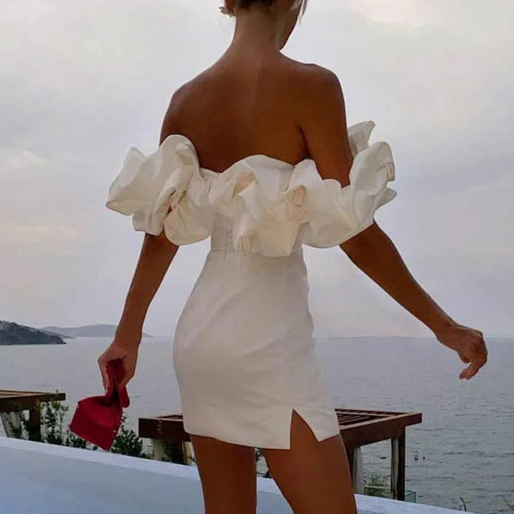 Ella  | Women Wedding Guest Ruffle Mini Dress - Elle Zürich